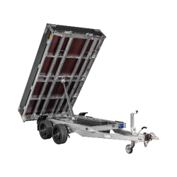 Remorque Benne Hydraulique SARIS - 306 x 170 cm - PTAC : 2700 kg - 2 Essieux - Freinée - Référence K1 306 170 2700 2