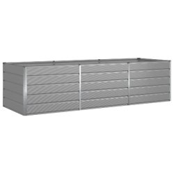 Helloshop26 - Jardinière design industrielle moderne 195 x 100 x 45 cm pour terrasse extérieur en acier galvanisé gris clair - gris acier 300024100