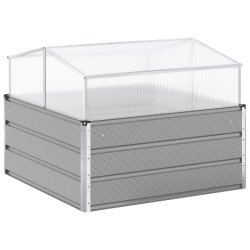 Helloshop26 - Jardinière design industrielle pour jardin 100 x 100 x 77 cm ambiance moderne en acier galvanisé gris clair 02_0059216 - gris acier 30