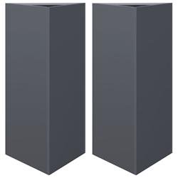 Helloshop26 - Jardinière bac lit surélevé plantes fleurs jardin terrasses lot de 2 triangulaire 40 x 34,5 x 70 cm acier anthracite 02_0039098 02_00