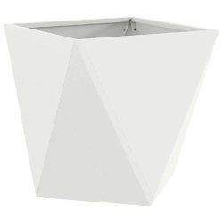 Helloshop26 - Jardinière moderne extérieur jardin 50 x 50 x 50 cm avec base stable design épuré en acier blanc 02_0053078 02_0053078 - blanc acier