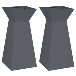 Helloshop26 - Lot de 2 jardinières à pilier modernes extérieures 35 x 35 x 73 cm idéal pour fleurs en matériau durable anthracite 02_0052401 - 30