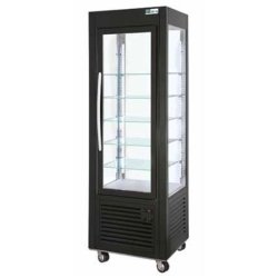 Vitrine 4 faces vitrées noire froid positif ventilé classe t3 250 l... - 4FA60P