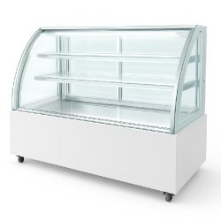 Romux® Vitrine Réfrigérée Pâtisserie sur Pied avec 2 Étagères Verre Courbé Blanche 600 Litres Ventilée | Vitrines Professionnelles - blanc in