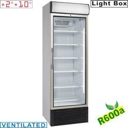 Vitrine réfrigérée ventilée 500L - température positive +2° à +10° - avec caisson lumineux - modèle E50PC/R6