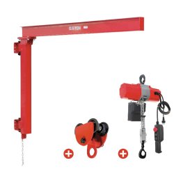Potence murale 500 kg avec palan électrique à chaîne 6 m et chariot roulant MW Tools PHM500SET2