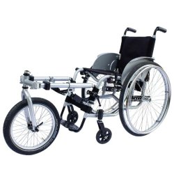 Lomo 360 : 3ème roue de 16 pouces pour fauteuils roulants avec système de fixation par mâchoire