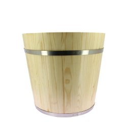 PROLINEA Fustel vasque pin naturel vernis cerclage metal+ faux fond ø 45x40 fsc lot de 2 - beige Bois massif CLW-4480465