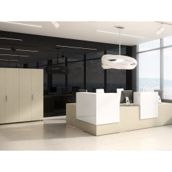 Banque d'accueil professionnel NEW PANO - design modulable avec accessoires personnalisables