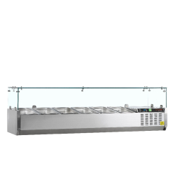 Vitrine réfrigérée GN1/4 GVC33-150 Inox L1500mm 32372 TEFCOLD