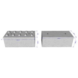 BB600x600x1500 - Bloc béton empilable type Lego - Stock Bloc - Poids 1,200 t