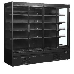 Vitrine réfrigérée murale libre service pour supermarché - 1540 L | Tefcold - EXTRA2500CD - 2 x LED verticales - noir EXTRA2500CD