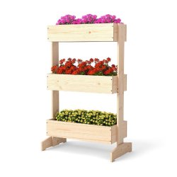 Helloshop26 - Jardin vertical 3 niveaux 69 x 39 x 109 cm idéal pour légumes et fleurs ambiance rustique en bois de pin naturel 20_0012192 - vert Boi