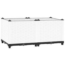 Helloshop26 - Jardinière bac lit surélevé plantes fleurs terrasse jardin 80 x 40 x 38 cm polypropylène blanc 02_0039239 - blanc 3000218449308