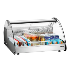 Vitrine réfrigérée à poser 105 L - acier inoxydable, commande électronique et décongélation automatique