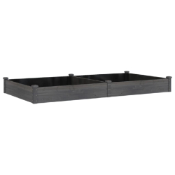 Helloshop26 - Jardinière bac lit surélevé plantes fleurs terrasse jardin de jardin doublure 240 x 120 x 25 cm bois massif sapin gris 02_0039840 - g