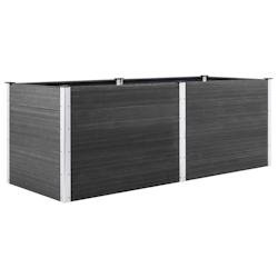Helloshop26 - Jardinière lit surélevé plantes fleurs jardin 250 x 50 x 91 cm WPC gris 02_0001027 - gris Bois massif 3000073741531