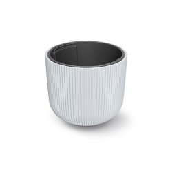 Prosperplast - Jardinière blanche avec réserve d’eau, collection MILLY - 29,8x29,8x25,7 cm, capacité de 14 L - blanc plastique polypropylène ZA5602
