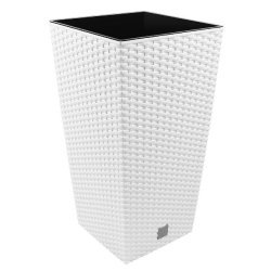 Prosperplast - Pot Rato 26,6 L avec insert, 26,5x26,5x50 cm, coloris Blanc - blanc plastique ZA1018