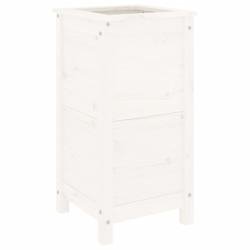 Helloshop26 - Jardinière bac lit surélevé plantes fleurs terrasse jardin 40 x 40 x 78 cm bois massif de pin blanc 02_0037579 - blanc Bois massif 30