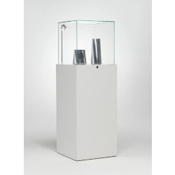 Vitrine muséographique colonne TA/50VA - blanc - dimensions 50x50x146 cm - spot LED intégré