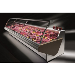 Vitrines réfrigérées bombées ligne EVODUE - Froid ventilé - Température 0+2°C - Classe 3 M1