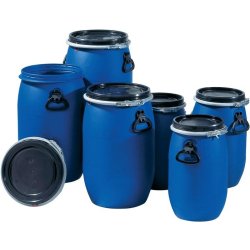 Tonnelet cylindrique 30L en polyéthylène bleu - 2 poignées de transport - Ouverture 255 mm - GRAF