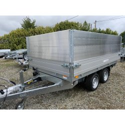Remorque Tri-benne SARIS - 306 x 184 - PTAC : 3500 kg - 2 Essieux - Freinée - Pompe Électrique - Référence K3 306 184 3500 2 E