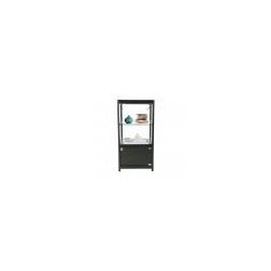 Vitrine d'exposition LED - H.90 x L.45 x P.45 cm - Noir - Réf.2228417 - Éclairage LED, 2 étagères, laqué noir mat