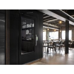 Élévateur à cabine avec miroir et porte accordéon pour lieux publics  - Aritco 9000