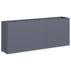 Helloshop26 - Jardinière rectangulaire moderne pour balcon jardin 200 x 40 x 80 cm stable en acier laminé à froid anthracite 02_0051513 02_0051513