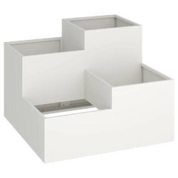 Helloshop26 - Cache-pot rectangulaire moderne pour jardin 100 x 100 x 60 cm ambiance chic en acier blanc 02_0052075 - blanc métal 3000237232134