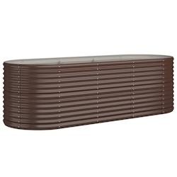 Helloshop26 - Jardinière bac lit surélevé plantes fleurs terrasse jardin de jardin acier enduit de poudre marron 02_0039558 02_0039558 - marron aci