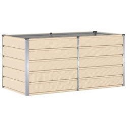 Helloshop26 - Jardinière moderne 160 x 80 x 75 cm usage intérieur extérieur design industriel en acier ivoire - acier 3000240973673