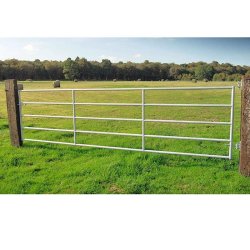 Barrière agricole - 5 lisses fixes - acier galvanisé - largeur 3 à 6m - fabrication française