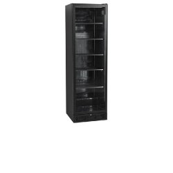 Vitrine réfrigérée noire - SCU1425H - finition élégante, porte vitrée réversible, froid ventilé, LED