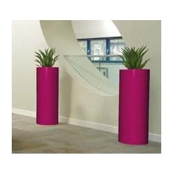 Bac à fleurs cylindrique haut en fibre de verre - Finitions variées et options personnalisables