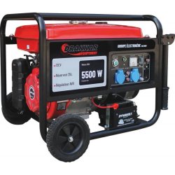 Groupe électrogène AVR 5500W 13CV démarrage électrique avec kit brouette - Drakkar | 11020