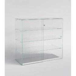 Vitrine comptoir en verre trempé sans socle 88x44x82,5 cm - visserie fournie
