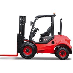 Chariot élévateur tout terrain diesel 3500 kg - roues motrices - compact et performant