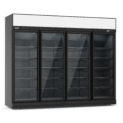 Vitrine réfrigérée murale 4 Portes Négative Noir INS-2060R BL 2508mm Profondeur: 710mm Combisteel