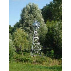 Éoliennes pour l'aération ou le pompage d'eau des étangs - Technologie Bal Cam - Acier galvanisé - Diamètre 1.83m - Garantie 3 à 5 ans