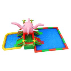 Mini parc aquatique Éléphant - Réf. WP26-CH - Structure gonflable avec piscines et toboggans pour enfants