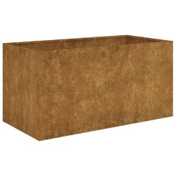 Helloshop26 - Jardinière bac lit surélevé plantes fleurs terrasse jardin 80 x 40 x 40 cm acier corten marron 02_0037868 - marron métal 3000213981827