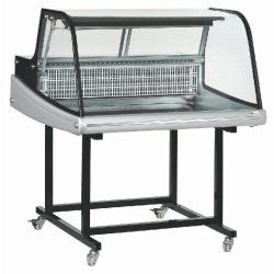 Vitrine réfrigérée à poser vitrage bombé sur chariot dimensions 915x890x1080 - RTW-175LT