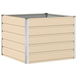 Helloshop26 - Jardinière moderne carré 100 x 100 x 75 cm décorative usage extérieur style chic en acier ivoire 02_0059136 - métal 3000240968853
