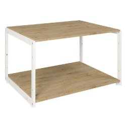 Table de présentation Cage blanc 105x80x60cm chêne clair