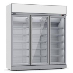 Vitrine réfrigérée 3 portes en verre INS-1530R - 1530 L - 1880 x 710 x 2092 mm - 5 grilles par porte