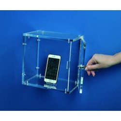 5fasc25 - petite vitrine murale d'exposition en plexiglas - l23xl23xp13 cm / 2 kg