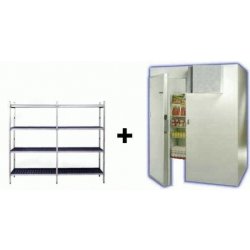 Chambre froide en kit à monter soi-même - Dimensions intérieures : L 1500 x P 1500 x H 1940 mm - Froid ventilé, 4,36 m³, facile à monter